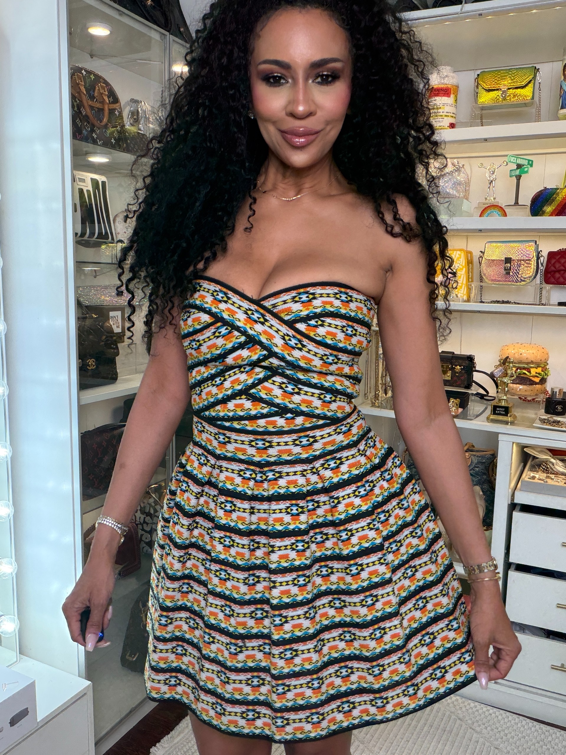 Multi color bandage dress